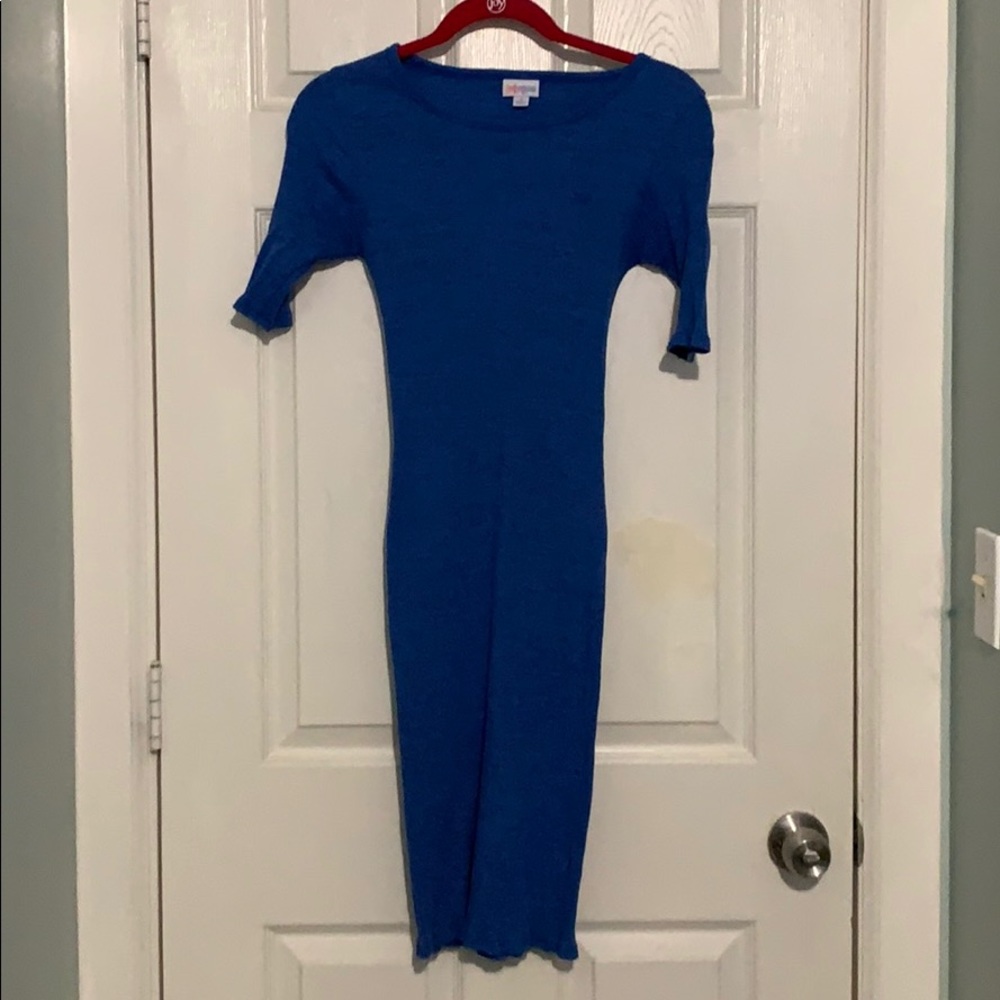 LulaRoe Julia dress size small blue